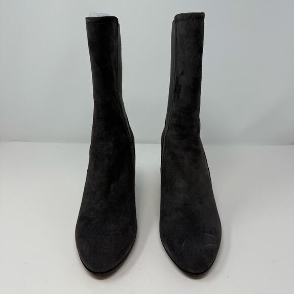 Stuart Weitzman Boots Women's 7M Fifer 80 Slate Suede Mid Calf Stretch NWOT - Picture 3 of 10